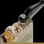 Кран шаровой BUGATTI Oregon 3/4” с полусгоном (ручка-рычаг алюминий) внут-наруж резьба (03200030)