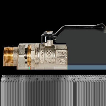 Кран шаровой BUGATTI Oregon с полусгоном 3/4 внутренняя наружная резьба и ручкой-рычагом из алюминия-2