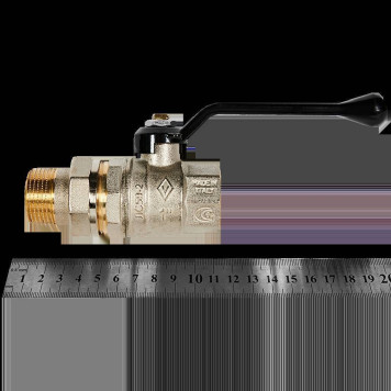 Шаровой кран с полусгоном BUGATTI Oregon, ручка-рычаг из алюминия, внутренняя и наружная резьба 1 дюйм.-2