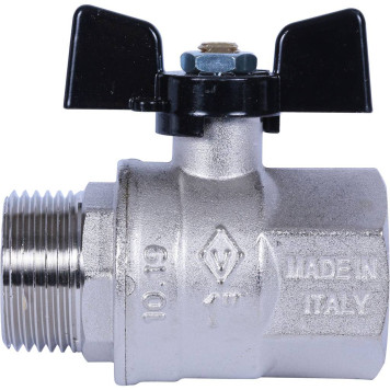 Шаровой кран BUGATTI New Jersey с ручкой-бабочкой и внутренней наружной резьбой 1 дюйм.-3