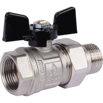 Кран шаровой BUGATTI New Jersey с полусгоном 3/4& (ручка-бабочка)-1