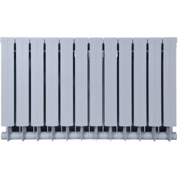 Радиатор биметаллический Global STYLE PLUS 500 12 секций боковое подключение (цвет cod.08 grigio argento opaco metallizzato 2676 (серый)) 155272 (155272)-3