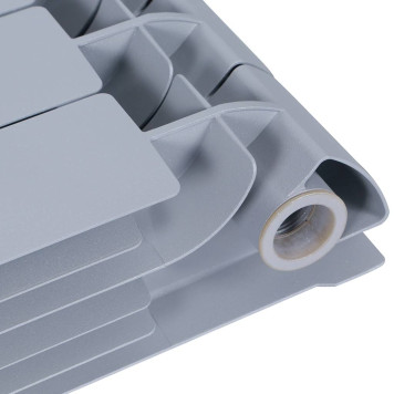 Радиатор биметаллический Global STYLE PLUS 500 12 секций боковое подключение (цвет cod.08 grigio argento opaco metallizzato 2676 (серый)) 155272 (155272)-5