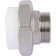 Политэк White Fittings 63х2 - муфта разъемная для полипропиленовых труб с наружной резьбой (белая)