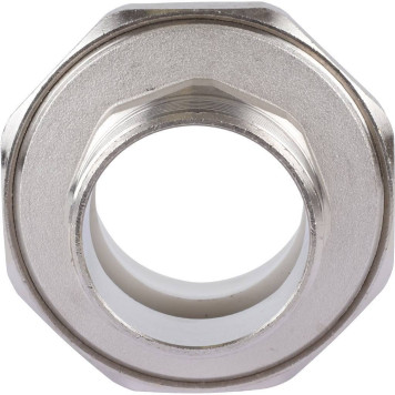 Политэк White Fittings 63х2 - муфта разъемная для полипропиленовых труб с наружной резьбой (белая)-6