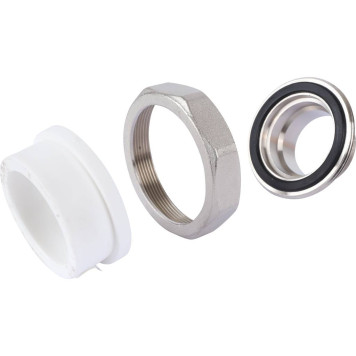 Политэк White Fittings 63х2 - муфта разъемная для полипропиленовых труб с наружной резьбой (белая)-7