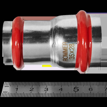 Муфта ROMMER переходная, 35х28, из нержавеющей стали прессовой (RSS-0018-003528)-1