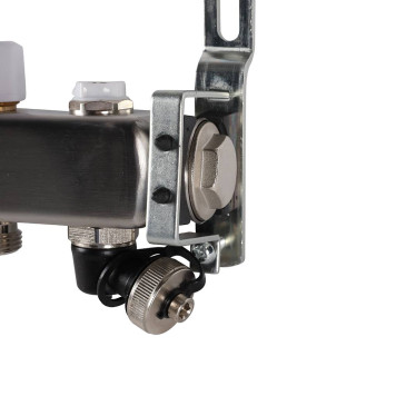 Коллектор из нержавеющей стали без расходомеров ROMMER, с клапаном вып. воздуха и сливом 3 выхода (RMS-3201-000003)-5