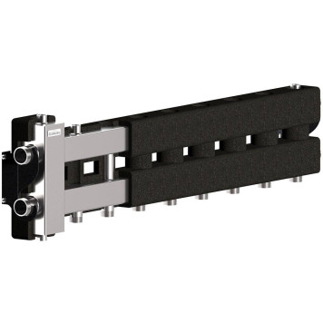 Балансировочный коллектор GIDRUSS BMSS-80-4D.EPP (до 80 кВт, подкл. котла G 1, 3 контура G 1, боковой контур G 1, зеркально-матовая полировка, 4D-кронштейны K.UMS, EPP-термоизоляция) (BM 80A3T 23)