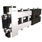 Балансировочный коллектор GIDRUSS BMSS-80-5D.EPP (до 80 кВт, подкл. котла G 1, 4 контура G 1, боковой контур G 1, зеркально-матовая полировка, 4D-кронштейны K.UMS, EPP-термоизоляция) (BM 80A5T 23)