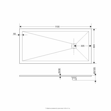 Душевой поддон прямоугольный RGW ST-W Белый 800x1100-13