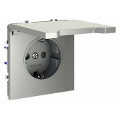 Розетка с заземлением и со шторкой, без рамки с крышкой Voltum S70 VLS040304