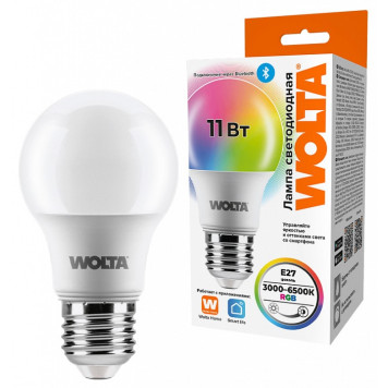Лампа светодиодная Wolta WSTD-A60-11WRGBE27-SH