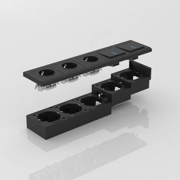 Короб накладной для розетки Werkel черный W8000008-1