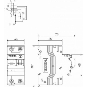 Дифференциальный автоматический выключатель 1P с Wi-Fi Werkel W922P164-2