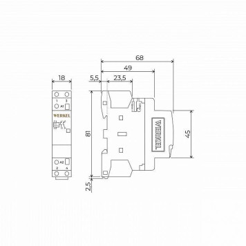 Контактор одномодульный Werkel Контакторы W941M25O-1