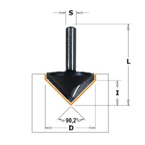 Фреза V- образная для углового соединения V 90,2° S=8 D=37x18,3x58 RH (S915.04021)