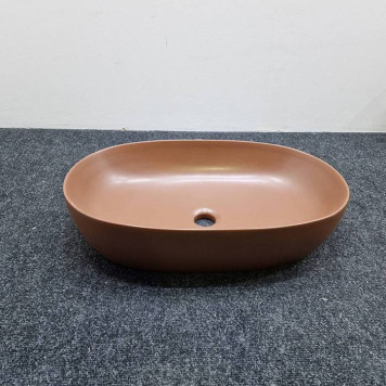 Azzurra Elegance Circle Раковина накладная 60x40 см, без отв., без перелива., цвет: Rame-1