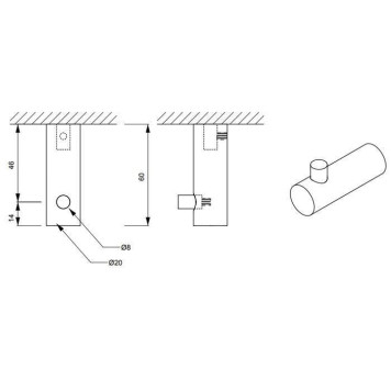 Decor Walther Bar HAK1 Крючок подвесной, цвет: черный матовый. 0856760-1