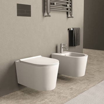 Alice Form Унитаз 50х35см., подвесной, безободковый, с сиденьем и крышкой с микролифтом, с набором для крепления, цвет: белый глянцевый. 22300101SET-7