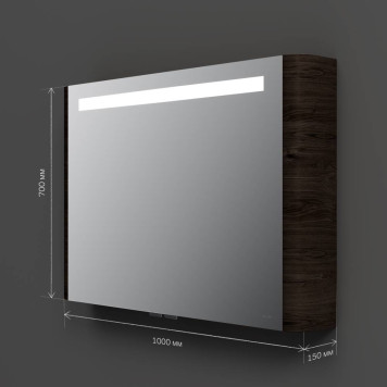 M30MCX1001TF Зеркальный шкаф с подсветкой 100 см, табачный дуб-7