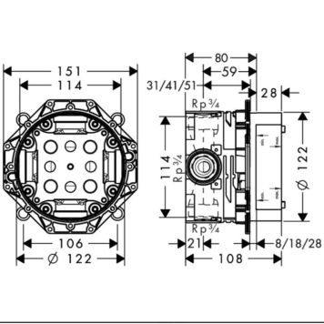 Axor iBox universal скрытая часть. 01700180-1