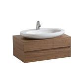 Laufen Alessi One Тумба с раковиной, 80х50х33см, с 2 выдвиж. ящиками, подвесная, покрытие LLC, цвет: орех. 4.2403.3.097.630.1,  8.1897.2.400.104.1