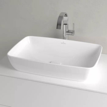 VilleroyBoch Artis Раковина 58х38.5х12.5см., накладная, без отв., без перелива, TitanCeram, цвет: альпийский белый. 41725801-4