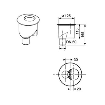 TECE drainline, сифон, 1,3 л/c, DN 50, выход в пол, высота монтажа от нижнего края сифона до верхнего края слива ndash; 65 мм. ( при уст. без опор)-2