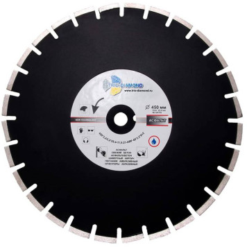 Диск алмазный Trio-Diamond 450*25,4 Асфальт Серебряная пайка GA775