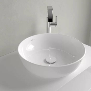 VilleroyBoch Artis Раковина 43х43х12.5см., накладная, без отв., без перелива, TitanCeram, цвет: альпийский белый. 41794301-4
