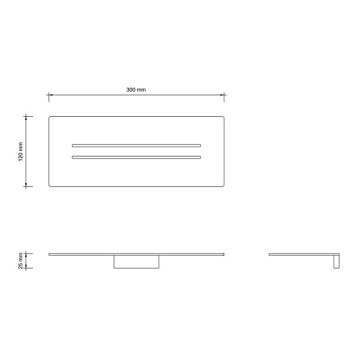 Decor Walther Mikado MK DA Полочка для душа, 30x12х2.5см., подвесная, цвет: Dark Metal Matt PVD. 0523259-1