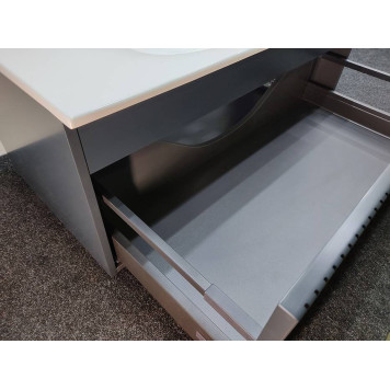 TW Shape комплект подвесной мебели 102х52см, с раковиной, с 1 выдвиж. ящиком с механизмом push-to-open, цвет: серый матовый RAL7016-4