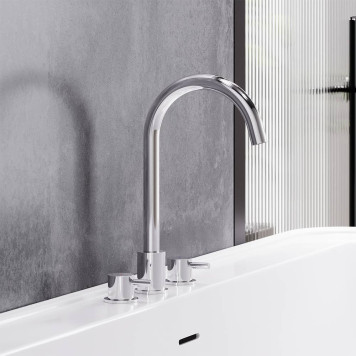 360200000 Смеситель для раковины, встраиваемый в столешницу трёхсекционный-2