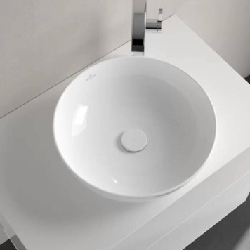 VilleroyBoch Artis Раковина 43х43х12.5см., накладная, без отв., без перелива, TitanCeram, цвет: альпийский белый. 41794301-7