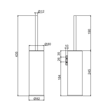 Fima Carlo Frattini Spillo Steel Туалетный ёршик, настенный, цвет: нержавеюшая сталь. F6096/1INOX-1