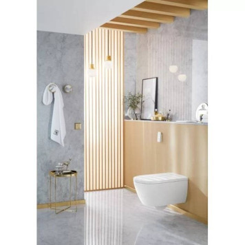 VilleroyBoch Viclean Унитаз-биде 38.5х59.5х36см., подвесной, в комплекте с сиденьем, покрытие CeramicPlus, цвет: альпийский белый. V0E100R1-2