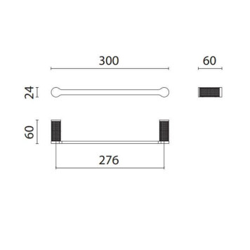 Oasis Defile Полотенцедержатель 30см., подвесной, цвет: хром-1