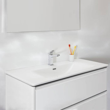 Laufen Palace Комплект мебели 100х45х54.5см, с раковиной Slim, 2 ящика, органайзер для ящика, ручка анодированный алюминий, цвет: белый матовый. 8.6070.7.260.104.1-1