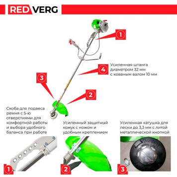 Триммер бензиновый REDVERG RD-GB262HD-14