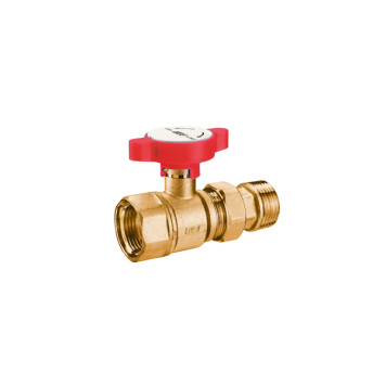 Кран шаровой FAR с американкой латунный 1красная ручка FS 3051 1R