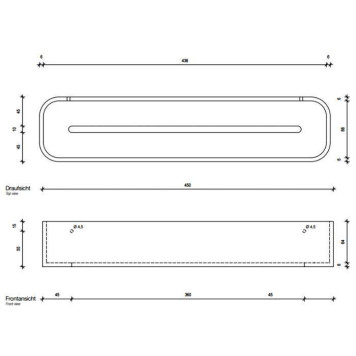 Decor Walther Black Stone Полочка для душа 45x10см., подвесная, цвет: черный матовый/хром. 0973964-1