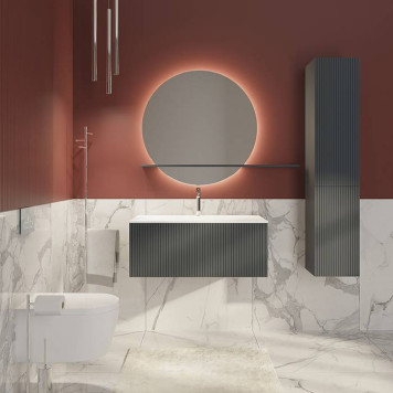 TW Shape комплект подвесной мебели 102х52см, с раковиной, с 1 выдвиж. ящиком с механизмом push-to-open, цвет: серый матовый RAL7016-6