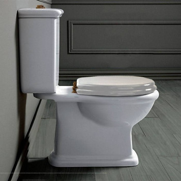 SIMAS Lante Унитаз моноблок 70.5х38.5см, с вертикальным сливом с бачком с кнопкой смыва, фурнитура бронза, цвет: белый. D25br, LA07bi, LA09bi