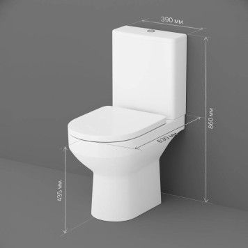 C708600WH Напольный унитаз-компакт безободковый FlashClean, без сиденья-9