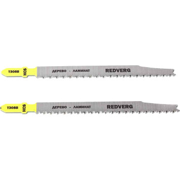Пилка для лобзика REDVERG по ламинату дереву Т308B чистый рез, HCS (2шт )(820071)