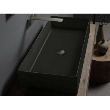 Раковина, Scarabeo, Teorema 2.0, шгв 800-400-140, отверстия для смесителя-отсутствуют, BIOKER, цвет-Lava