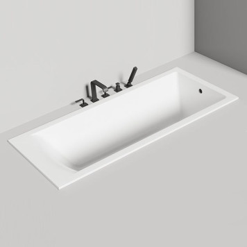 Salini Cascata Ванна встраиваемая, с прямоугольной чашей, 180x80x60см., регулируемые ножки, материал: S-Sense, цвет: белый.-3