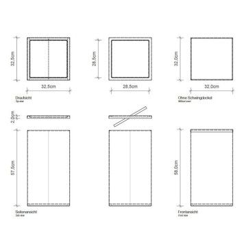 Decor Walther DW 215 Корзина для белья 32x32x58см, напольная, цвет: белый матовый-1