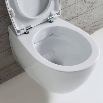 Globo 4ALL Унитаз подвесной безободковый 54х36см, с системой скрытого крепежа, , цвет: белый-1